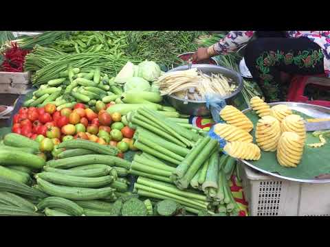 Morning Market - Fresh Vegetables - Amazing Village Food Market - Cambodia (country)