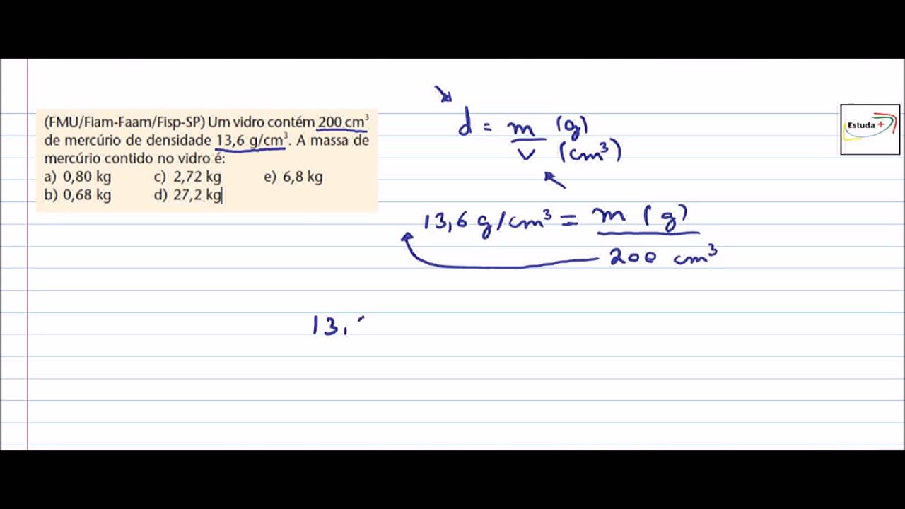 [Química] - Aprenda a fazer cálculos de Densidade