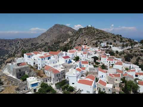 Nisyros, Nikia village by drone in 4k