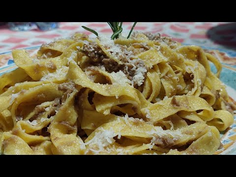 Pappardelle with wild boar ragù in white sauce