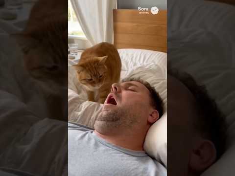 'Why do you snoring out loud buddy!'🤣😂 #funny #cats #shorts