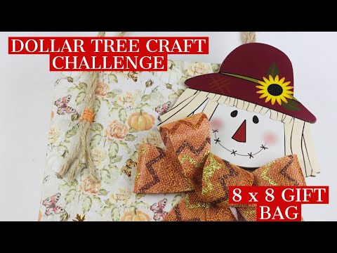 DOLLAR TREE CRAFT CHALLENGE - ❤️8 x 8 GIFT BAG❤️ CRAFT FAIR PERFECT!!