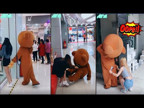 Tuddy bear prank on mall | Top Full Funny video brown tuddy bear in girl | brown tuddy bear | snack