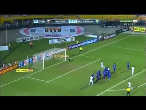 Neymar Free Kick Vs São Caetano | 4/4/2013 | Santos Vs São Caetano