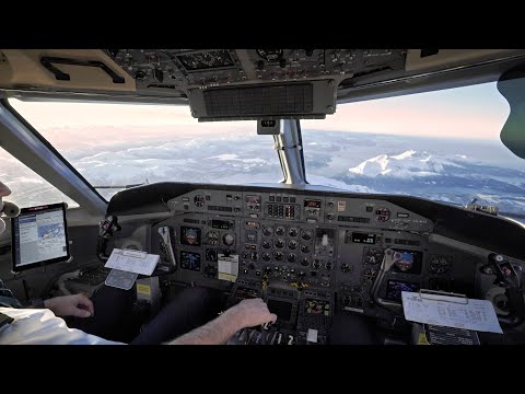 SCENIC DHC-8-300 COCKPIT Approach and Landing into Kristiansund Airport
