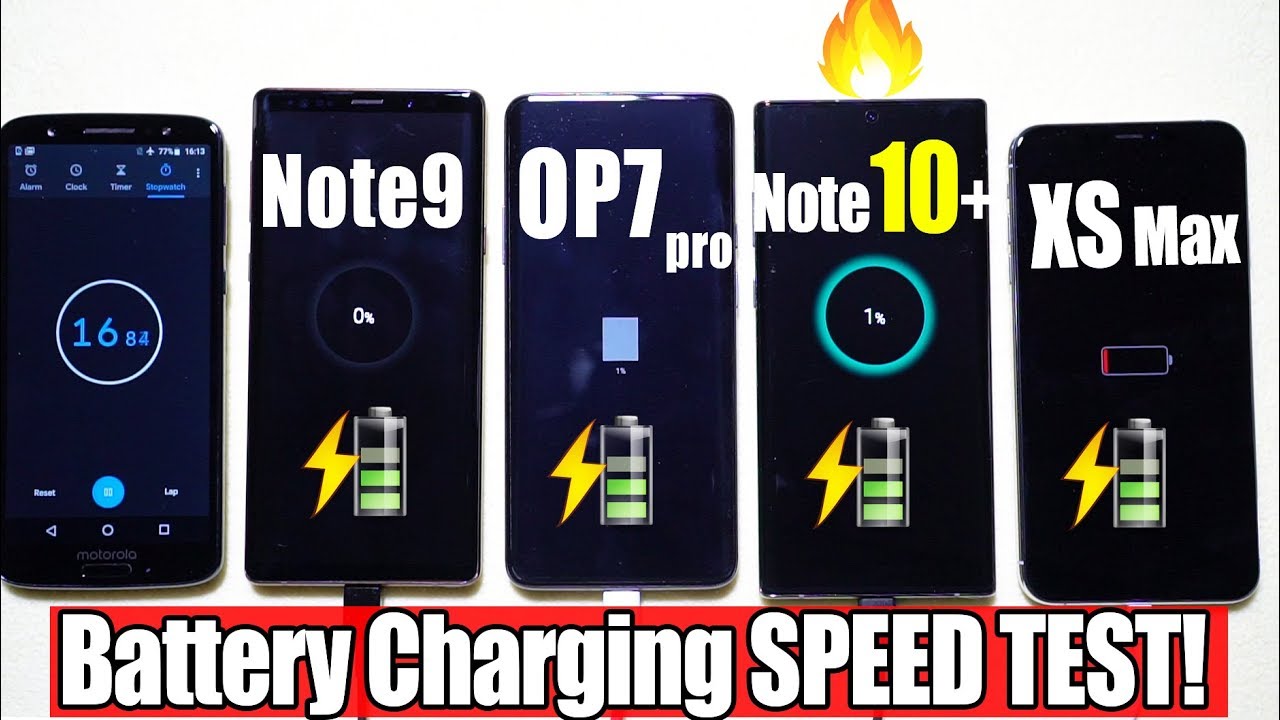 GALAXY NOTE 10+ Plus vs OnePlus 7 PRO vs XS Max- Battery Charging Speed Test! 🔥SURPRISE END!