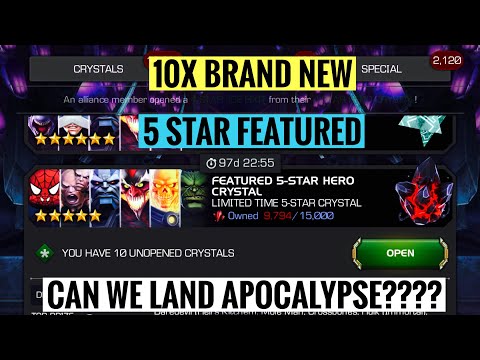 10X of the brand new 5 star featured crystal| marvel contest of champions