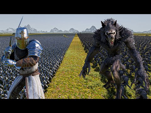 100.000 HEAVY KNIGHTS vs 25.000 WEREWOLVES - Ultimate Epic Battle Simulator 2 UEBS 2