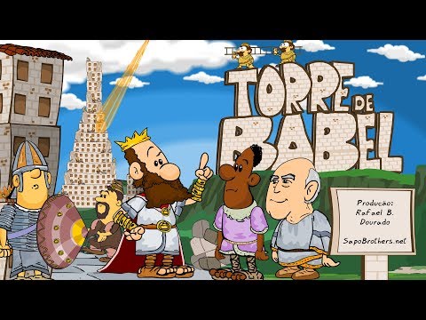 Torre de Babel em desenho animado, em português, desenho infantil bíblico para Escola Dominical