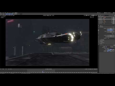 Blade Runner 2049 Spinner Blender 2.8 Eevee.