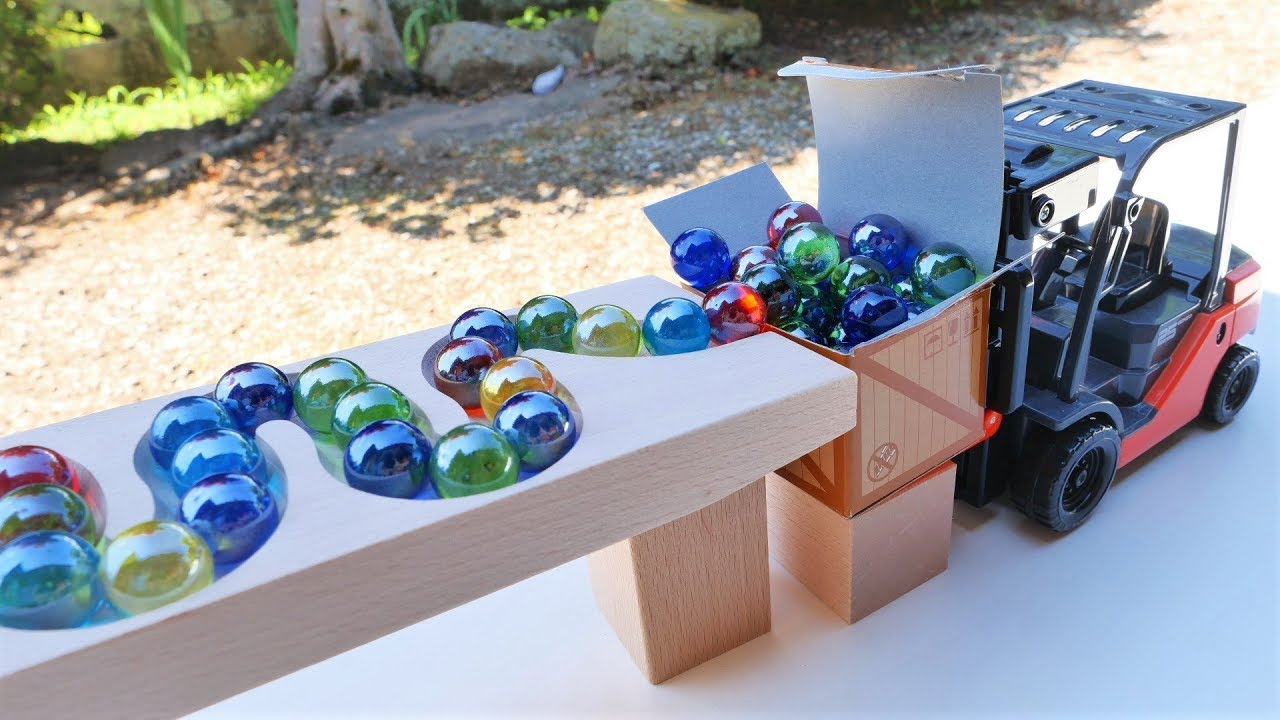 Marble Run Race ASMR ☆  HABA Slopr ＆ Dump Truck Ambulance Garbage Truck Police Car