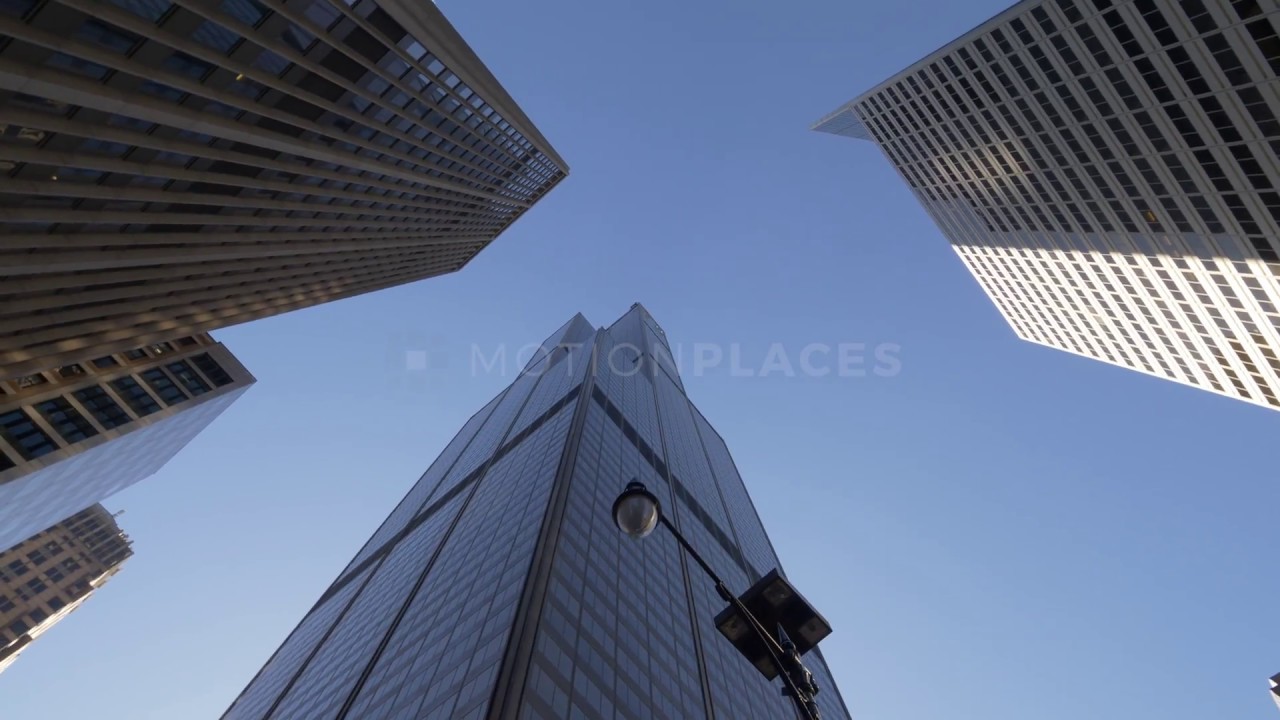 Looking Up Chicago Skyscrapers Stock Footage