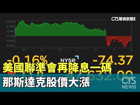 美國聯準會再降息一碼 那斯達克股價大漲