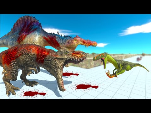 T-REX & SPINOSAURUS DEATH RUN - Animal Revolt Battle Simulator ARBS