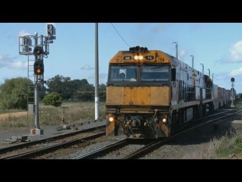 Freight Train in Country Victoria - Pacific National "NR class" locomotives