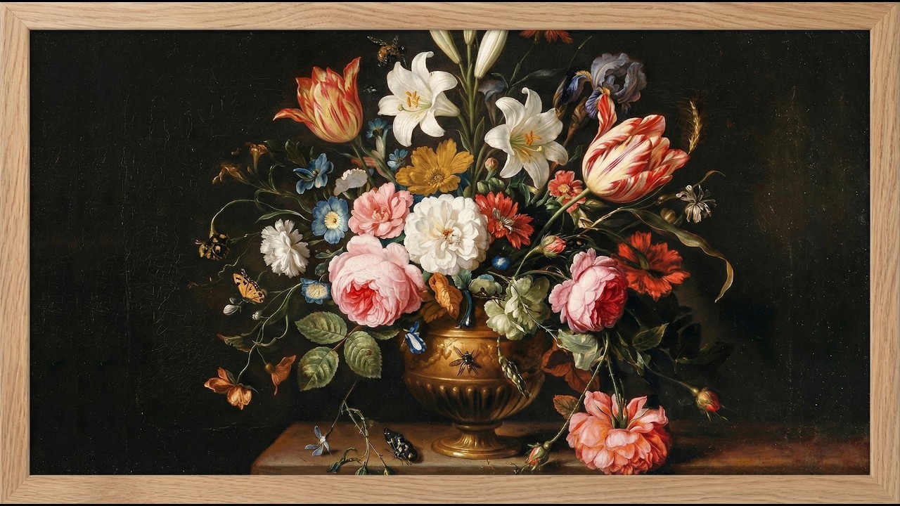 Dutch Masters Spring Bouquet - Baroque Floral - Frame TV - 4K Art — 4K ambient art screensaver in baroque gold frame