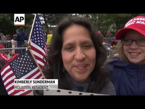 Trump fans, along with supporters of Texas Republican Senator Ted Cruz, started waiting in line at Houston's Toyota Center in Houston as early as Sunday for a Monday evening rally. (Oct. 22)