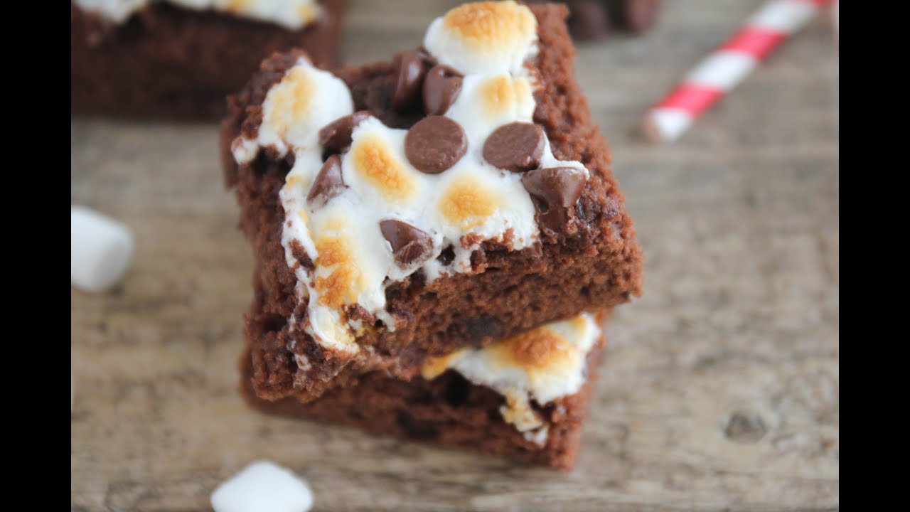 Hot Chocolate Marshmallow Brownies