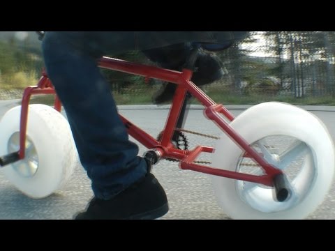 ICE BIKE The worlds first bike with wheels made of ICE Video