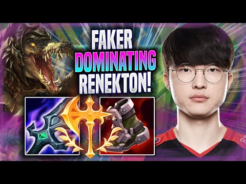 FAKER DOMINATING WITH RENEKTON! - T1 Faker Plays Renekton TOP vs Olaf! | Season 2022