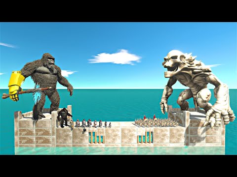Skeleton Monster Castle Challenge | Kong 2024 + Mutant Primates vs Skeleton Monster Team - ARBS
