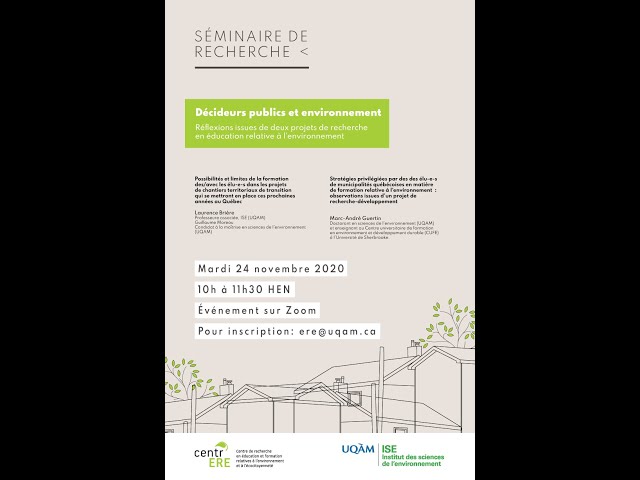 Séminaire décideurs publics et environnement – Résumés des présentations