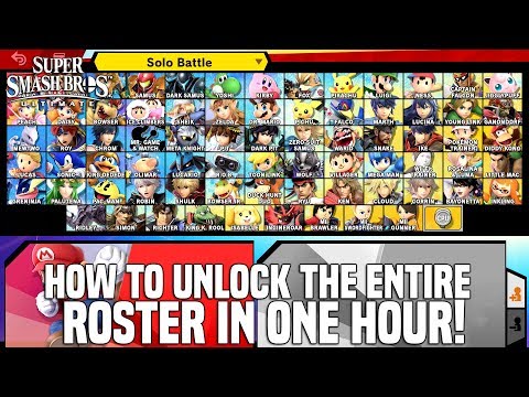 Unlocking All 74 Super Smash Bros Ultimate Characters In An Hour! (Super Fast Method)