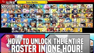 Unlocking All 74 Super Smash Bros Ultimate Characters In An Hour! (Super Fast Method)