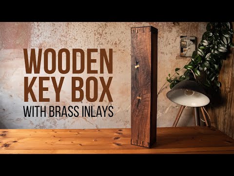 Hand tools only – Wooden key box with brass inlays | half blind inlaid dovetail | Woodworking