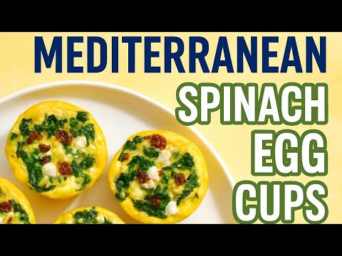 Mediterranean Spinach Egg Cups | Easy Healthy Breakfast Recipe for Meal Prep