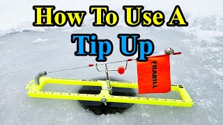How to Use an Ice Fishing Tip-up (underwater footage)