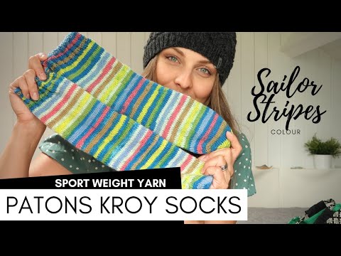 Patons Kroy Socks Sailor Stripes knit by knittingILove