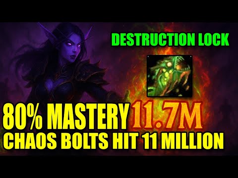 80% MASTERY 11 MILLION CHAOS BOLTS - MASTERY BUILD DESTRUCTION WARLOCK DOES INSANE DAMAGE