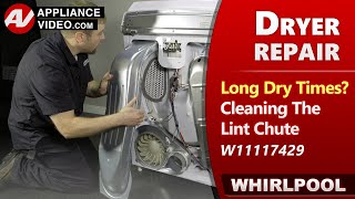 How to Clean Dryer Lint Chute - Not Drying Clothes - Diagnostic & Repair by Factory Technician