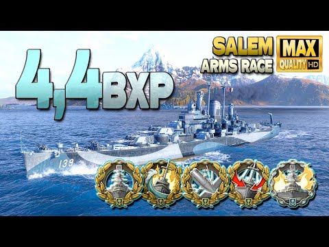 Cruiser Salem: 4,4k base XP game in Arms race - World of Warships