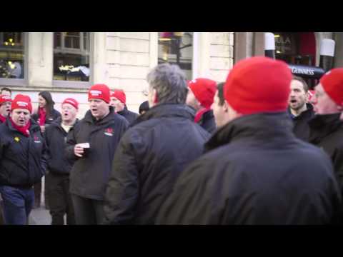 Male Voice Choir Flashmob - Wales vs England RBS 6 Nations 2015