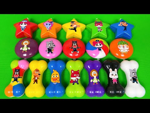 Looking For Sheriff Labrador Clay with Slime Colorful: Bone, Cake, Star,...Satisfying ASMR Video