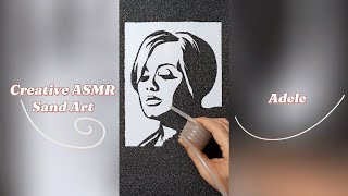 Adele Drawn with a Vacuum | Creative ASMR Sand Art