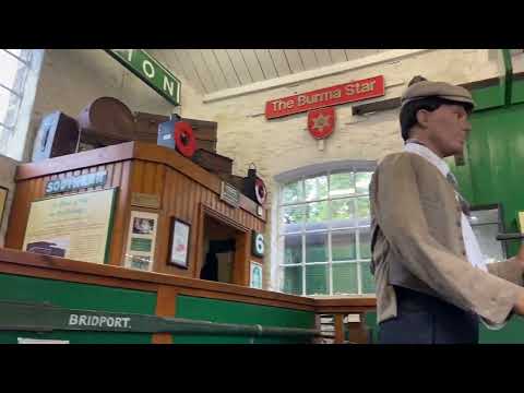 The Flying Scotsman steaming through Corfe Castle station in Dorset on the Swanage Railway line.