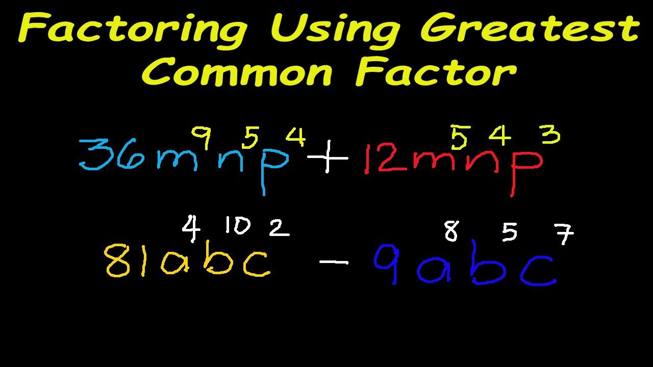 Factoring Using the Greatest Common Monomial Factor