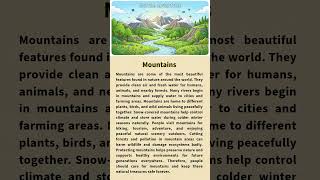 Mountains #mountains #shorts #english #englishmerl #englishreading #englishgrammar #education #viral
