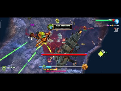 Mutated Meltdown Shark Vs Mecha Sharkjira Enemy - HUNGRY SHARK WORLD