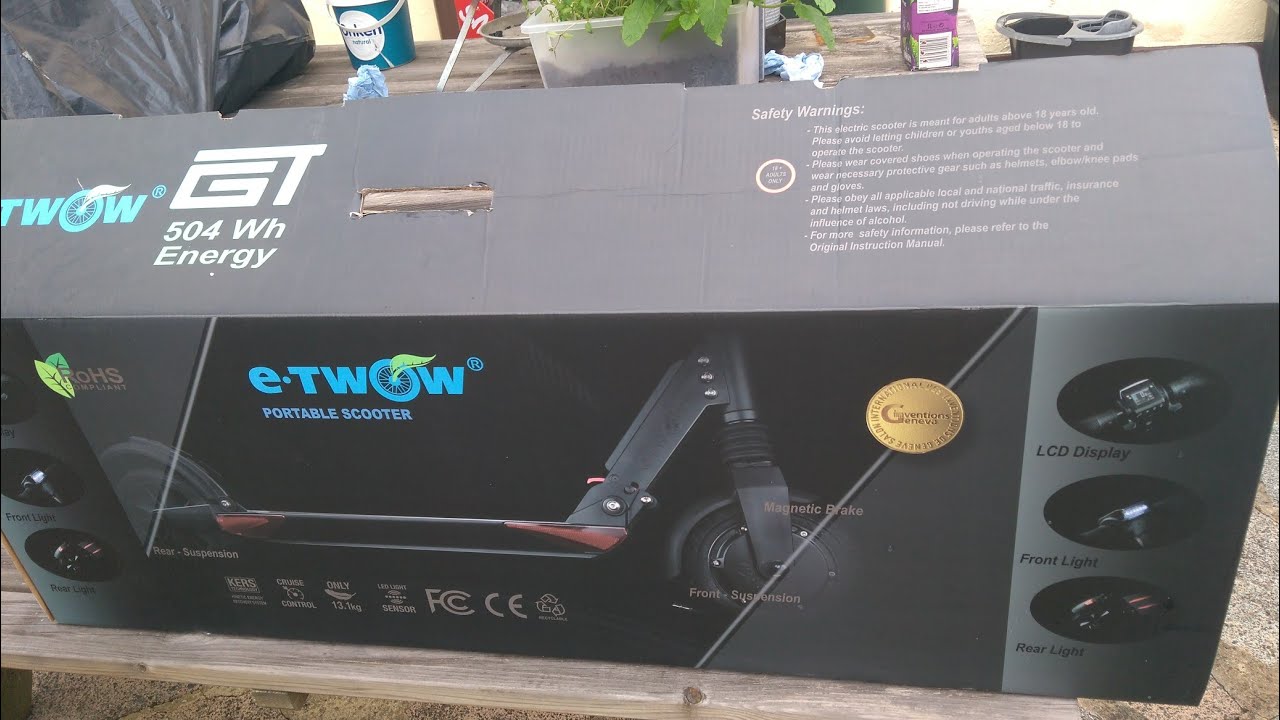 Unboxing the e-TWOW GT 504 Wh Energy. Electric Scooter. From personal Electric Transport.