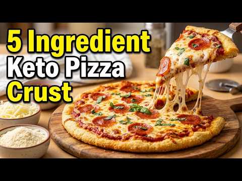 5 Ingredient Keto Pizza Crust | Easy Low Carb Mozzarella Pizza Dough