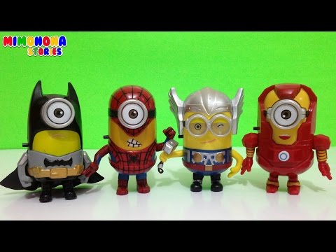 Coleccion de Minions Super Heroes para niños - SuperheroToys for Kids - Mimonona Stories Video