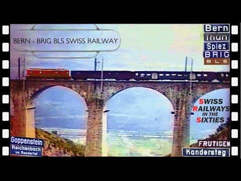 BERN - BRIG & back Lötschbergbahn BLS Swiss rail cab ride 1959