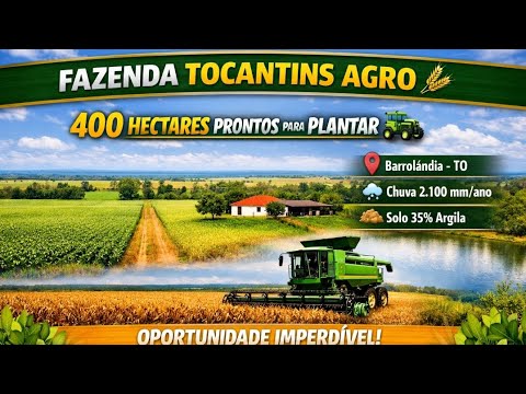 Fazenda Dupla Aptidão à Venda no Tocantins | 165 Alqueires (800 ha) com 400 ha Plantando