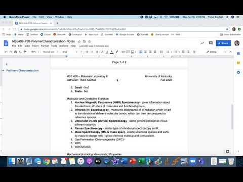 MSE 408 F20 Lab 3 - Polymers Characterization