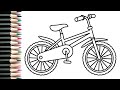 How to draw bicycle very easy and step by step | Drawing bicycle simple and easy drawing tutorial