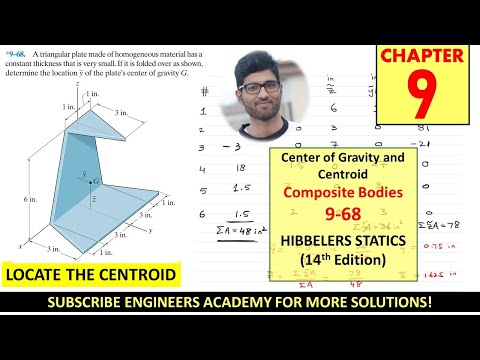 9-68 Centroid of Composite bodies or Shapes | Chapter 9 ( Hibbeler Statics 14th) Engineers Academy